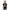 Child in a beige beanie wearing a black 'halloween pup' toddler t-shirt, dog in a halloween top hat costume, cozy bluesky